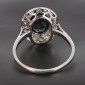 Bague en or blanc 750‰ présentant un saphir non traité de 2.20ct certifié LFG entourée de diamants taille rose B10416