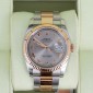 ROLEX Oyster Datejust 116231 en or rose et acier, verre saphir, chiffres romains, bracelet oyste, papier et boîte -B10446