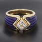 Bague Boucheron en or jaune 750 ‰ modèle "Mana" ,diamants et Lapis Lazuli -B10481