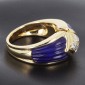Bague Boucheron en or jaune 750 ‰ modèle "Mana" ,diamants et Lapis Lazuli -B10481
