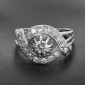 Bague tourbillon or blanc 750 ‰  diamant de 0,25ct env réhaussé de 20 diamants 8/8è pour 0,80 ct environ - B10482