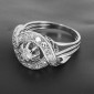 Bague tourbillon or blanc 750 ‰  diamant de 0,25ct env réhaussé de 20 diamants 8/8è pour 0,80 ct environ - B10482