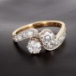 Bague toi et moi en or jaune 750 ‰ et diamants -B10484