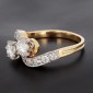 Bague toi et moi en or jaune 750 ‰ et diamants -B10484
