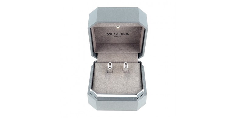 MESSIKA, Boucles d'oreilles Move Uno en or blanc 750 ‰  présentant 0,18 ct de diamants -B10504