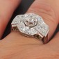 Bague en or blanc 750 ‰ et platine présentant 15 diamants taille ancienne pour 1,20 ct environ - B10489