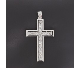 Croix Art déco en platine présentant un ensemble de 18 diamants taille 8/8è pour 1ct env - B10491