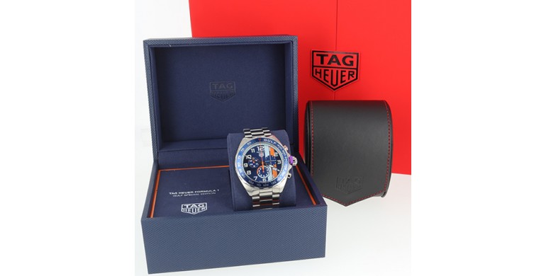 TAG HEUER Montre  Formula 1 Gulf Edition spéciale - 43 mm - Mouvement Chronographe à Quartz - B10496