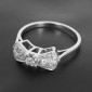Bague nœud or blanc 750‰ et platine présentant un ensemble de 7 diamants taille ancienne pour 0,50 ct env- B10493