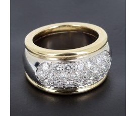 Bague bandeau 2 ors 750 ‰ , ensemble de 22 diamants taille brillant pour 2,20 ct environ - B10525