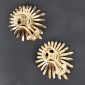 Boucles d'oreilles clips en or jaune 750 ‰ motif feuilles réhaussées de diamants - B10563