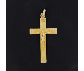 Pendentif croix avec Christ en or jaune 750 ‰ - B10558