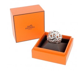 Bague HERMES Chaîne d'ancre enchainée en argent 925 ‰ - B10545