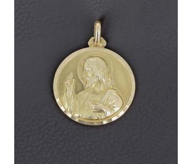 Médaille de baptême « Scapulaire Sacré Cœur et Vierge couronnée »