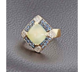 Bague en or jaune 750/ème et pierre fine -B10007