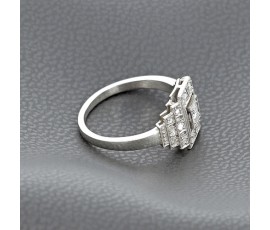 Bague art déco en or blanc 750 ‰ et platine