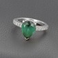 Bague or blanc 750‰ tourmaline et diamants