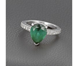Bague or blanc 750‰ tourmaline et diamants