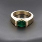Bague or jaune 750 ‰ Emeraude et diamants