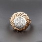 Bague boule en or rose 750 ‰ platine et diamants